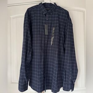 Banana Republic Men's Dark Blue Plaid Shirt